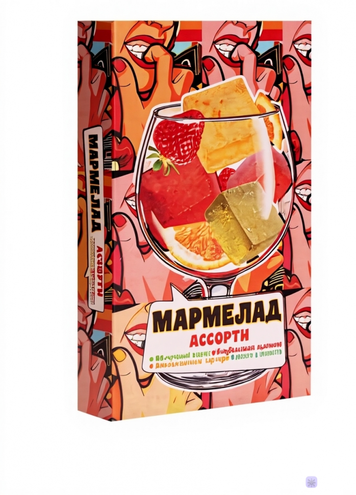  Мармелад АлкоАссорти(яблочный виски, клубничный просекко, апельсиновый вермут, лайм текила) 110г в Дубне