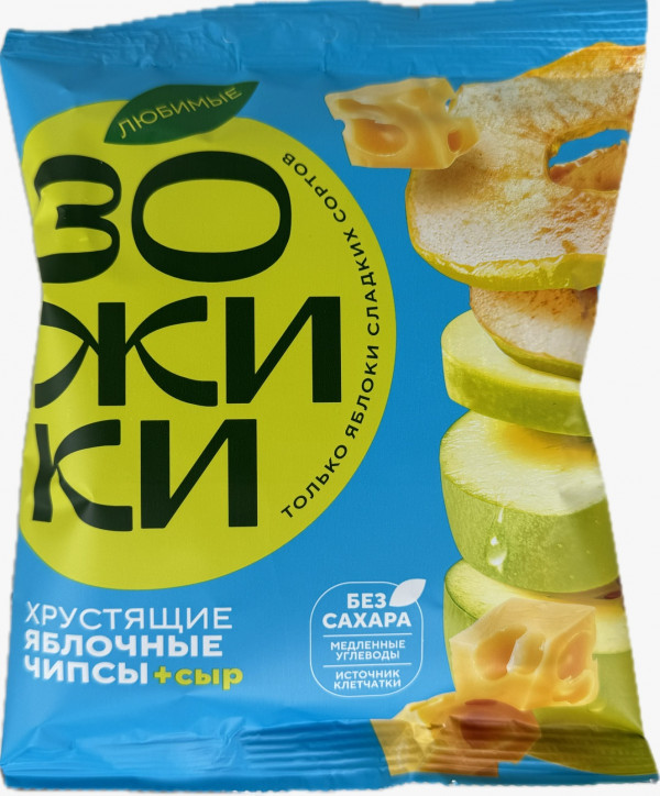 №1 Зожики Яблочные чипсы с сыром, 25г  в Дубне