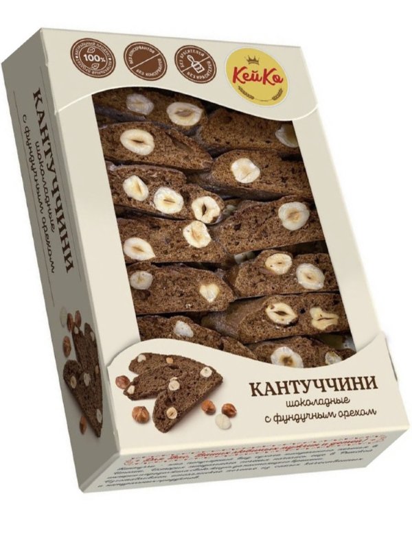 №3 Кей Ко Кантуччини шоколадные с фундучным орехом, 200г  в Дубне